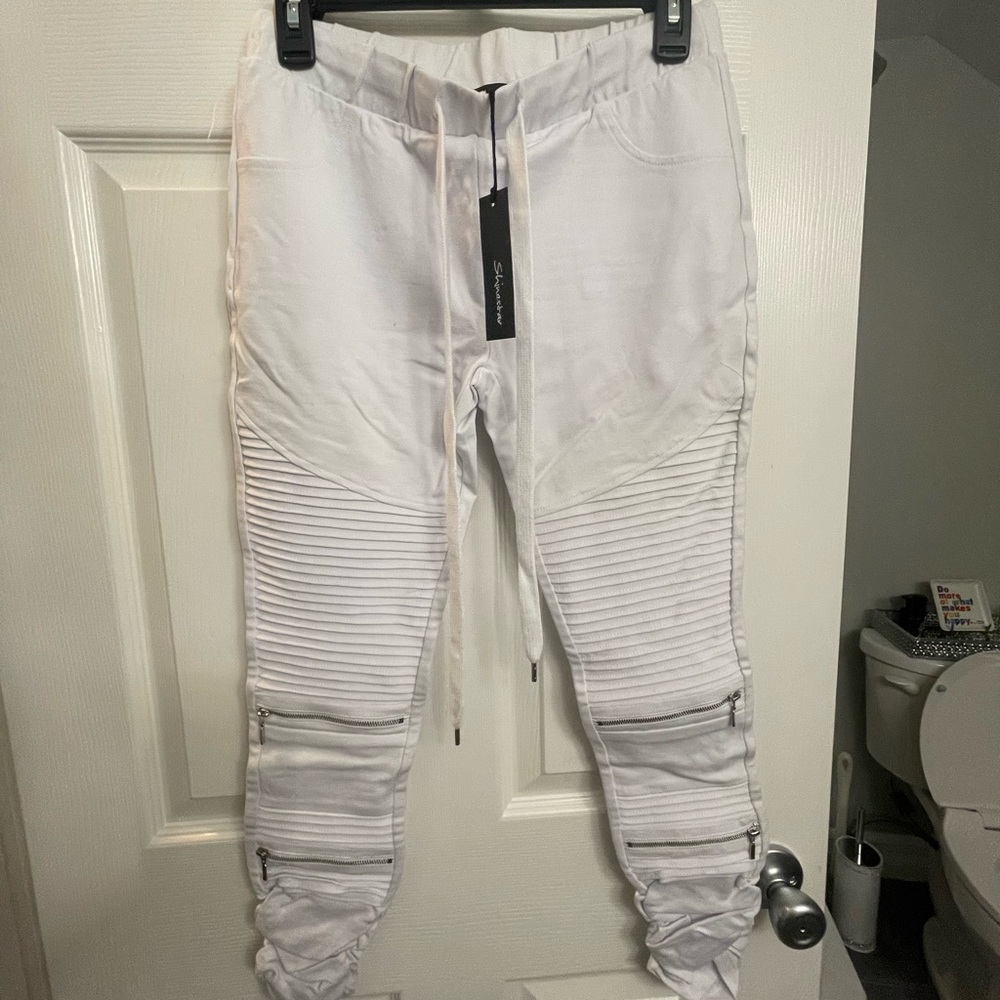 White joggers